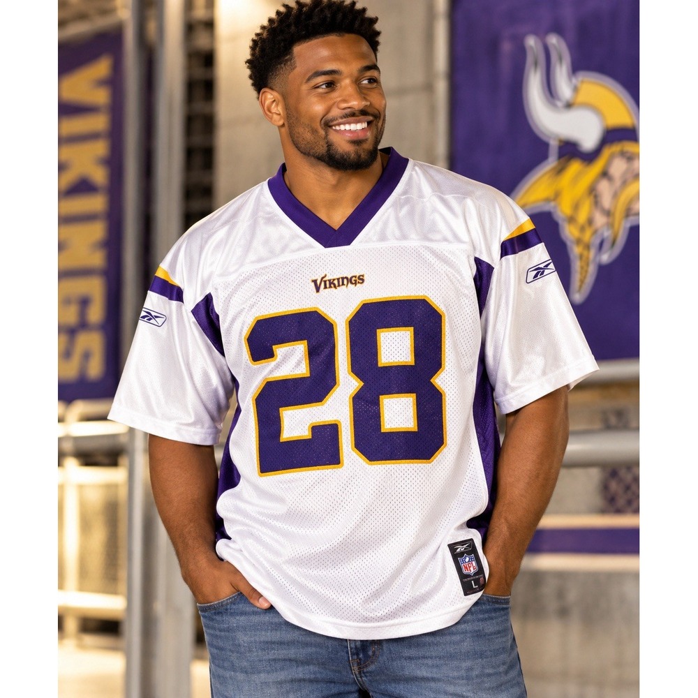 Adrian Peterson #28 Minnesota Vikings Reebok NFL Jersey Men's Large White